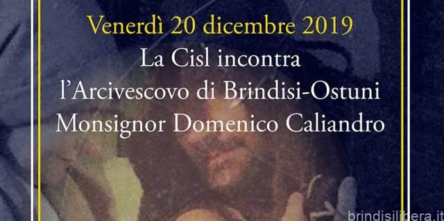 IL GRUPPO DIRIGENTE DELLA  CISL INCONTRA MONS. DOMENICO CALIANDRO ARCIVESCOVO  DI BRINDISI-OSTUNI