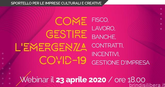 PUGLIA CREATIVA PRESENTA O.D.E. ATELIER: UNO SPORTELLO PER LE IMPRESE CULTURALI E CREATIVE SU COME GESTIRE L’EMERGENZA COVID-19