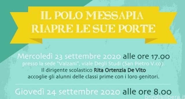 IL QUESTORE DI BRINDISI ROSSI INAUGURA L’A.S. 2020-2021 INCONTRANDO GLI STUDENTI DEL POLO “MESSAPIA”
