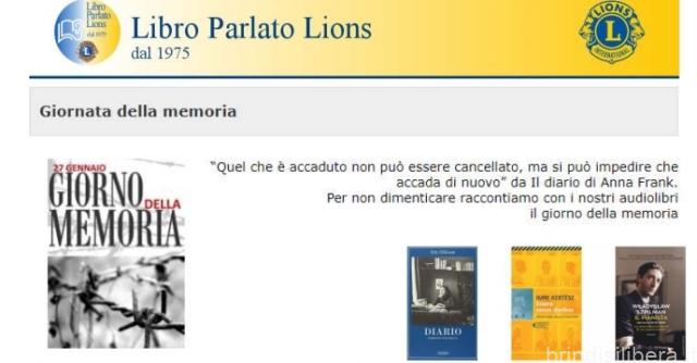 Giorno della Memoria, un evento del Lions Club Brindisi
