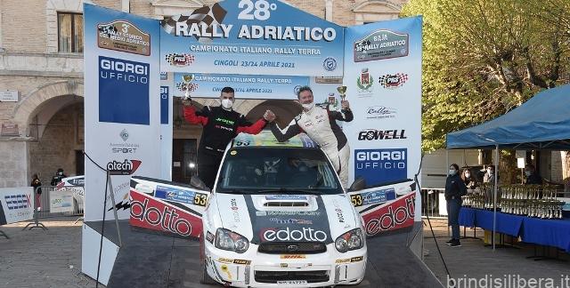 Casarano (Le).Con Gabbarrini-Forni la Casarano Rally Team brinda al secondo posto di gruppo N nel 28°Rally Adriatico.
