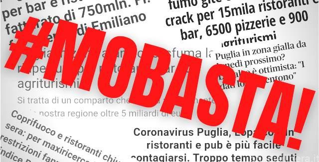 MANIFESTO #MOBASTA PROTESTA RISTORATORI PUGLIA – GIOVEDI’ 6 MAGGIO 2021 A BARI, VENERDI’ 7 MAGGIO 2021 A BRINDISI