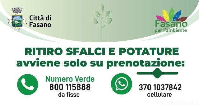 Fasano (Br).Sfalci e potature, ecco le modalità di ritiro