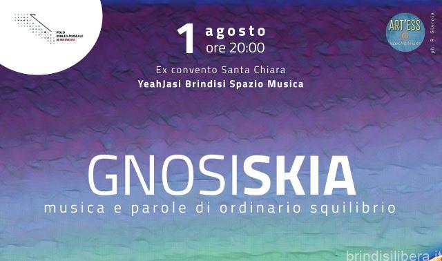 Evento di inaugurazione Sala Lettura Yeahjasi Brindisi Spazio Musica con Spettacolo  “Gnosi Skia – musica e parole di ordinario squilibrio”