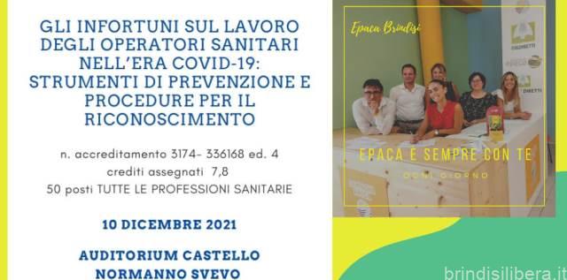 BRINDISI.Personale sanitario: primo corso di aggiornamento Ecm in presenza dopo il fermo Covid