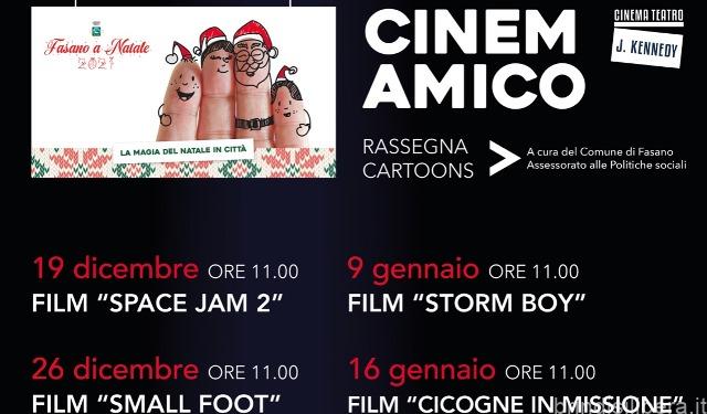 Fasano (Br).Natale 2021: al via la rassegna gratuita  «Un cinema per Amico»
