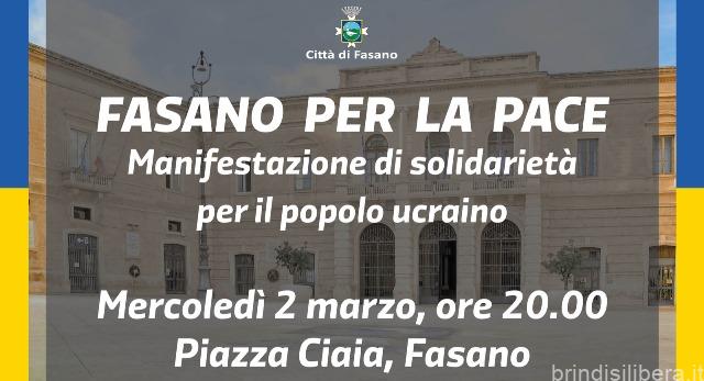 Conflitto Ucraina-Russia,  il 2 marzo manifestazione per la pace a Fasano