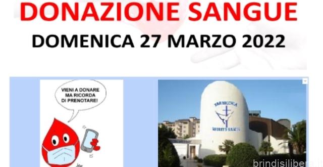 BRINDISI.EMERGENZA SANGUE – PARROCCHIA SPIRITO SANTO