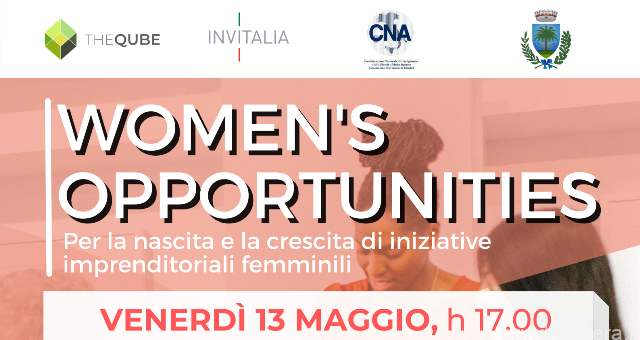 Mesagne (Br). WOMEN’S OPPORTUNITIES PER LA NASCITA E LA CRESCITA DI INIZIATIVE IMPRENDITORIALI FEMMINILI, venerdì 13 maggio h 17