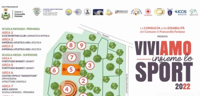 Francavilla Fontana (Br).Venerdì 27 maggio dalle 9.00 appuntamento con “Viviamo insieme lo Sport”