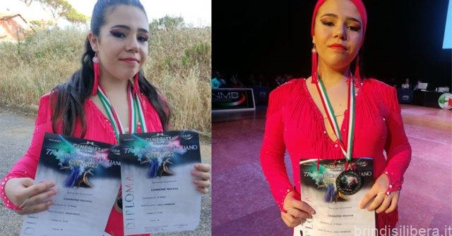 La Brindisina Morena Cannone Vicecampionessa Italiana ai Campionati nazionali di Danza Sportiva di Pomezia