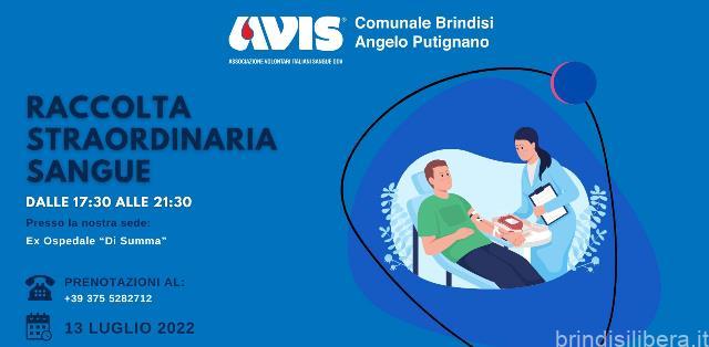 Raccolte sangue Avis Brindisi – 30 luglio 2022