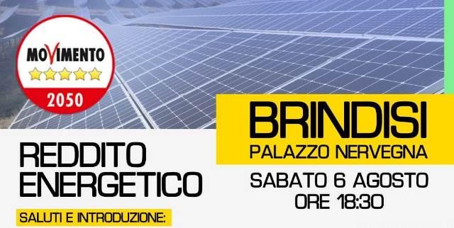 Brindisi: M5S, il 6 agosto evento su “Reddito Energetico”