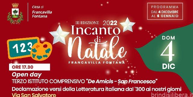 Francavilla Fontana (Br).Al via il cartellone di appuntamenti “Incanto di Natale”