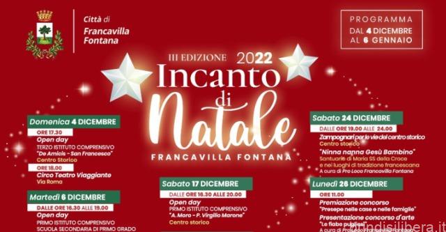 Francavilla Fontana (Br).Torna il cartellone di appuntamenti “Incanto di Natale”