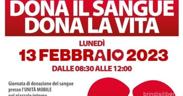 BRINDISI.Donazione sangue: il 13 febbraio raccolta straordinaria in Tribunale promossa dall’Anm