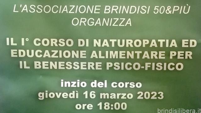 BRINDISI.Corso naturopatia 50&Più