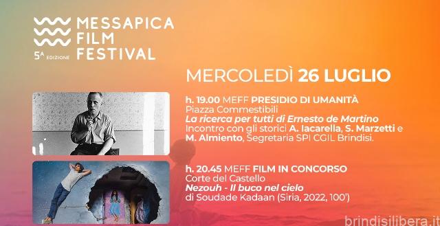 MesagnEstate mercoledì 26 luglio – terza giornata Messapica Film Festival