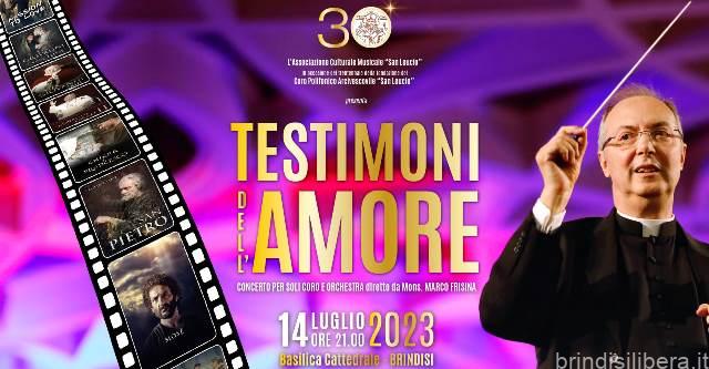 30° ANNIVERSARIO CORO POLIFONICO ARCIVESCOVILE “SAN LEUCIO”: MONS. MARCO FRISINA IL 14 LUGLIO A BRINDISI PER IL CONCERTO “TESTIMONI DELL’AMORE”