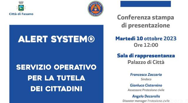 Fasano (Br).«ALERT SYSTEM® – Servizio Operativo per la tutela dei cittadini»