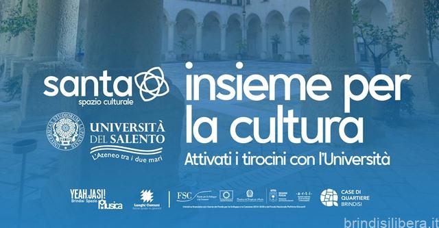 BRINDISI.Yeahjasi Santa Spazio Culturale e Unisalento, attivata la convenzione per i tirocini presso l’ex convento di Santa Chiara