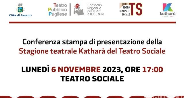 Fasano (Br).Presentazione cartellone artistico 2023/2024 dell’ATS Katharà