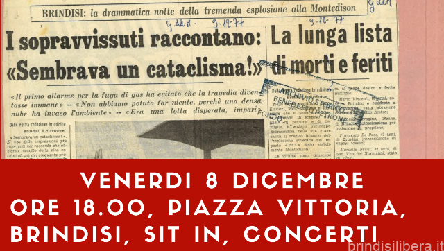 BRINDISI. giornata internazionale di lotta contro le grandi opere inutili, dannose ,costose  e per il Clima.in in piazza vittoria ore 18 comitato liberi cittadini