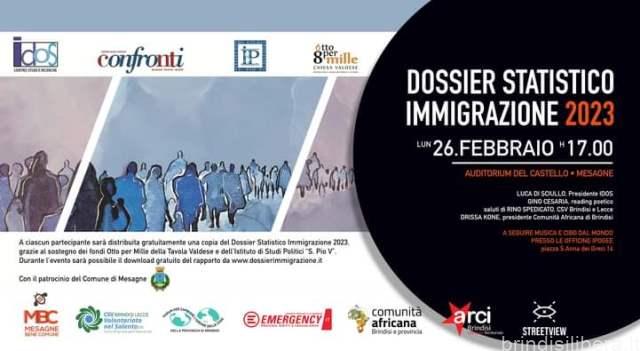 Presentazione del Dossier Statistico Immigrazione 2023  lunedì 26 febbraio, ore 17.00, presso il Castello di Mesagne