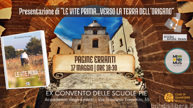 Maggio dei libri 2024-Brindisi: Presentazione 17 maggio di “LE VITE PRIMA” di ALESSANDRA FERSINIrEst