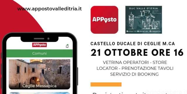 Promozione della piattaforma tecnologia “APPosto” per il Distretto Urbano del  Commercio di Ceglie Messapica, Cisternino e San Michele Salentino – DUC “Valle d’Itria”.