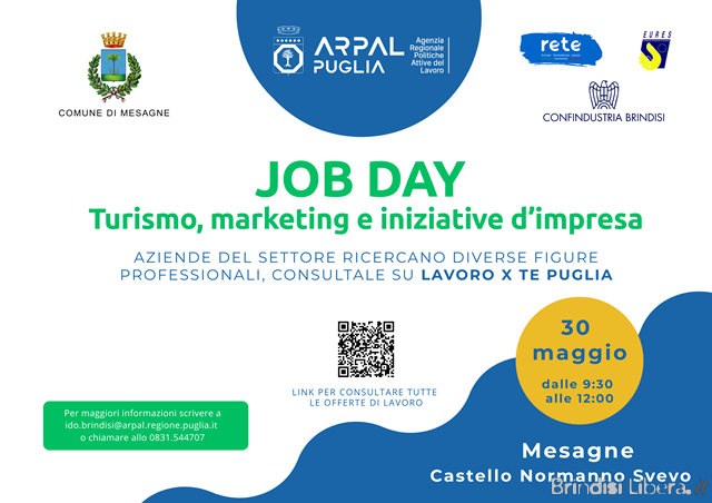 OB DAY – Turismo, marketing e iniziative d’impresa: grande attesa a Mesagne per la prima edizione del recruiting day dedicato al settore turistico