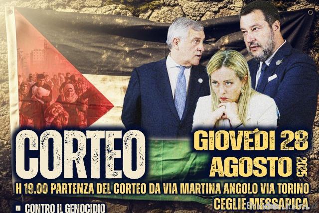 Manifestazione a Ceglie Messapica: cittadini e associazioni uniti contro il genocidio del popolo palestinese