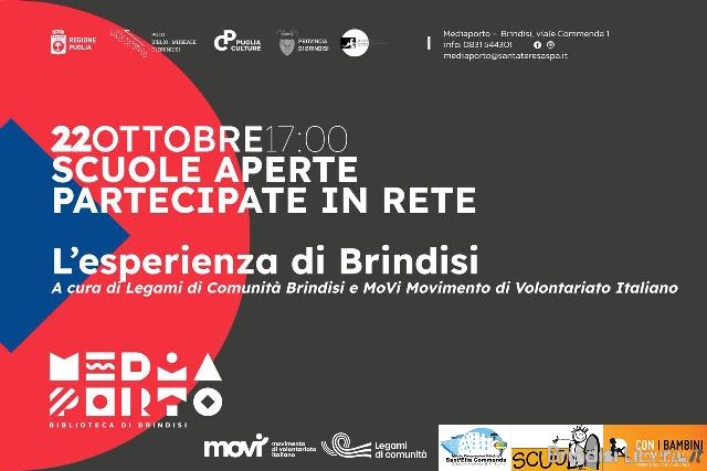 Scuole Aperte e Partecipate in Rete| L’esperienza di Brindisi 22 ottobre 2025 presso Mediaporto di Brindisi