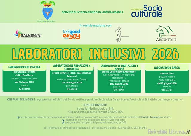 Integrazione scolastica: al via i laboratori inclusivi artistici e sportivi 2026