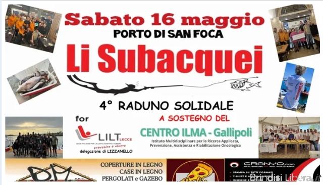 A SAN FOCA IL 4° RADUNO DEL GRUPPO “LI SUBACQUEI”:   PESCA SOLIDALE E RACCOLTA FONDI ONLINE A SOSTEGNO DEL CENTRO ILMA – LILT LECCE
