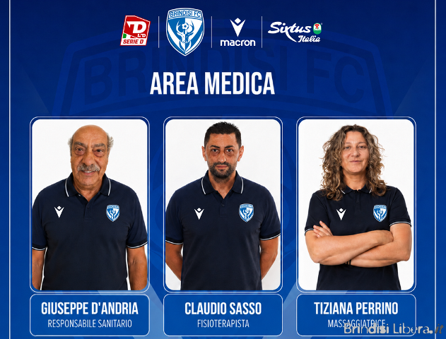 Definita l’Area Medica del Brindisi FC per la stagione 2026/27