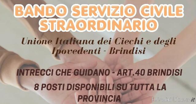 UICI Brindisi seleziona 8 volontari per il Servizio Civile Universale
