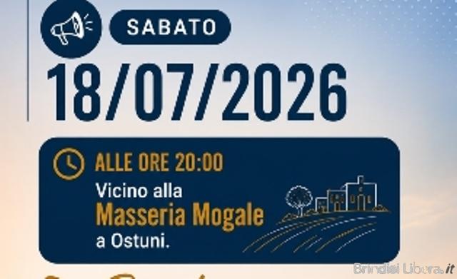 Il comitato di Brindisi “contro il genocidio del Popolo Palestinese, contro il riarmo, per la pace” organizza Sabato 18 Luglio a partire dalle ore 20,00 “Parole e Musica per fermare la colonizzazione delle coste e gli investimenti di Israele”.