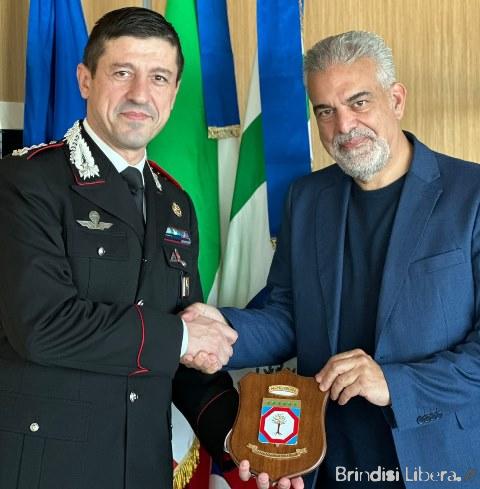 Il Presidente del Consiglio regionale Toni Matarrelli riceve il nuovo Comandante provinciale dei Carabinieri di Brindisi, Colonnello Agostino Scala